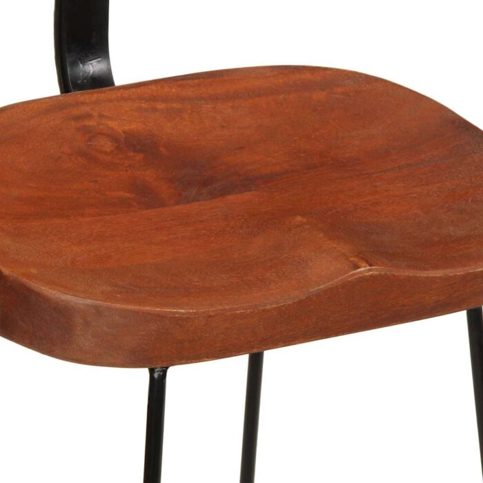 Tabourets de bar lot de 2 49x43x79 cm bois de manguier massif – Image 5