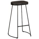 Tabourets de bar lot de 2 noir 45x40x78 cm bois manguier massif – Image 10