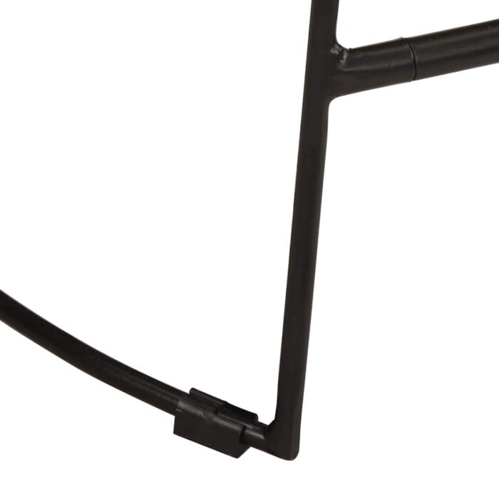 Tabourets de bar lot de 2 noir 45x40x78 cm bois manguier massif – Image 5