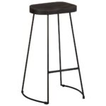 Tabourets de bar lot de 2 noir 45x40x78 cm bois manguier massif – Image 8