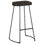Tabourets de bar lot de 2 noir 45x40x78 cm bois manguier massif – Image 9