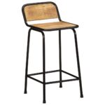 Tabourets de bar lot de 2 bois massif manguier brut – Image 10
