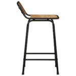 Tabourets de bar lot de 2 bois massif manguier brut – Image 2