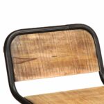 Tabourets de bar lot de 2 bois massif manguier brut – Image 4
