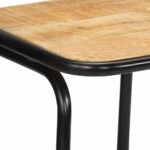 Tabourets de bar lot de 2 bois massif manguier brut – Image 5