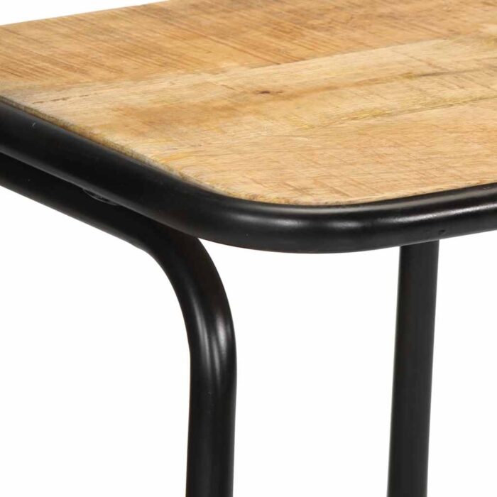 Tabourets de bar lot de 2 bois massif manguier brut – Image 5