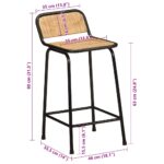 Tabourets de bar lot de 2 bois massif manguier brut – Image 8