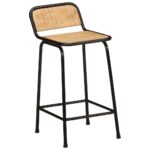 Tabourets de bar lot de 2 bois massif manguier brut – Image 9