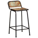 Tabourets de bar lot de 2 46x35,5x80cm bois massif récupération – Image 10