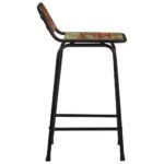 Tabourets de bar lot de 2 46x35,5x80cm bois massif récupération – Image 2