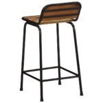 Tabourets de bar lot de 2 46x35,5x80cm bois massif récupération – Image 3