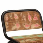 Tabourets de bar lot de 4 46x35,5x80cm bois massif récupération – Image 4