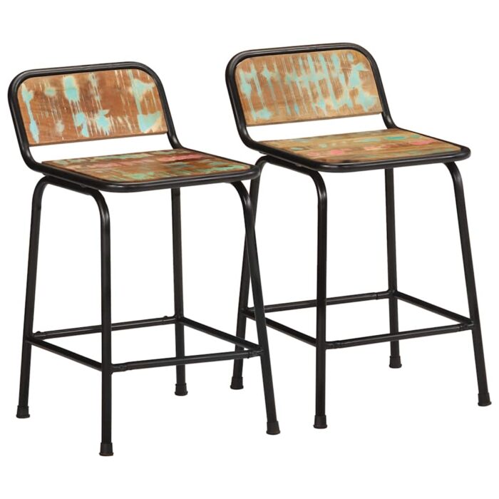VXL8721102922329_a_en_hd_1.jpg Tabourets de bar lot de 2 46x35,5x70cm bois massif récupération – Image 1
