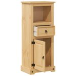 Armoire de salle de bain Corona 45x33x110 cm bois de pin massif – Image 2