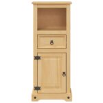 Armoire de salle de bain Corona 45x33x110 cm bois de pin massif – Image 3