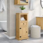 Armoire de salle de bain Corona 45x33x110 cm bois de pin massif