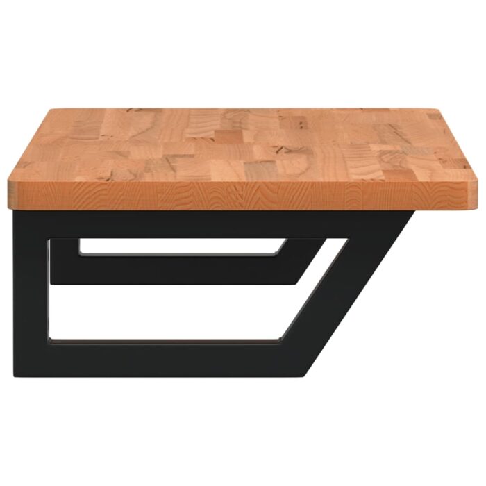 Étagère de vasque murale acier et bois massif de hêtre – Image 3