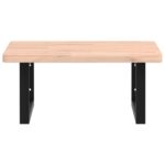 Étagère de vasque murale acier et bois massif de hêtre – Image 2