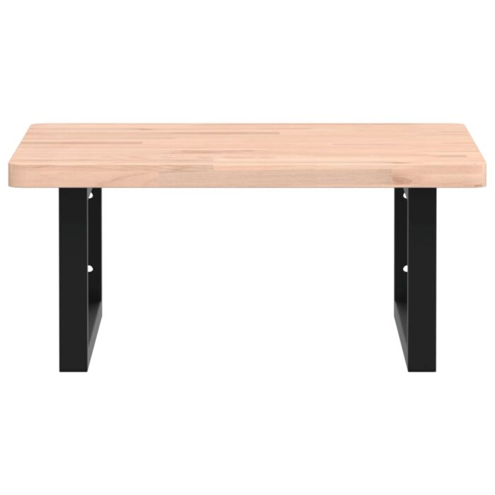 Étagère de vasque murale acier et bois massif de hêtre – Image 2