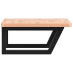 Étagère de vasque murale acier et bois massif de hêtre – Image 3