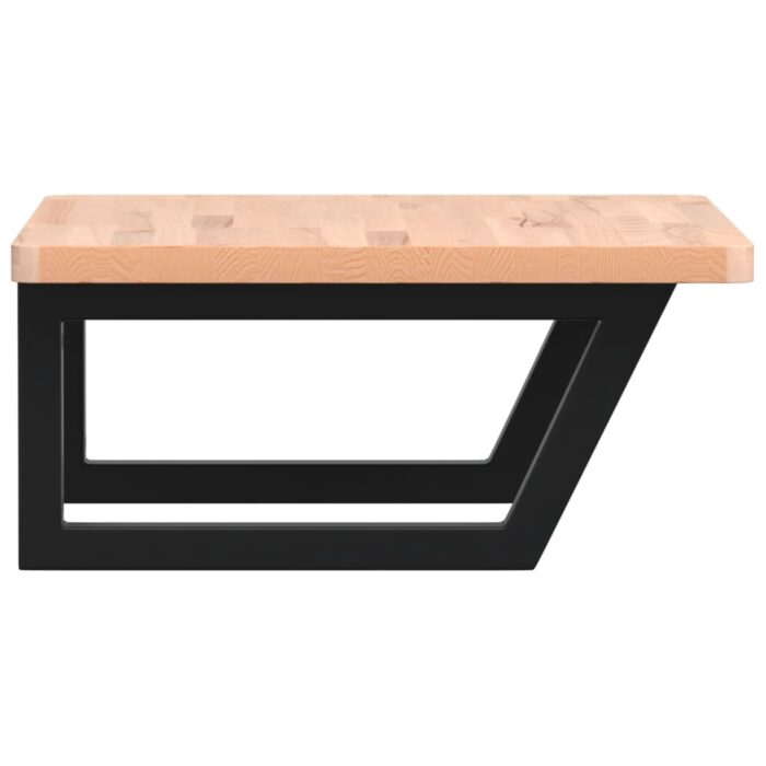 Étagère de vasque murale acier et bois massif de hêtre – Image 3