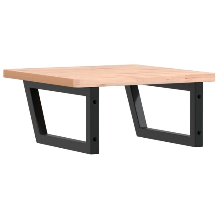 Étagère de vasque murale acier et bois massif de hêtre – Image 4