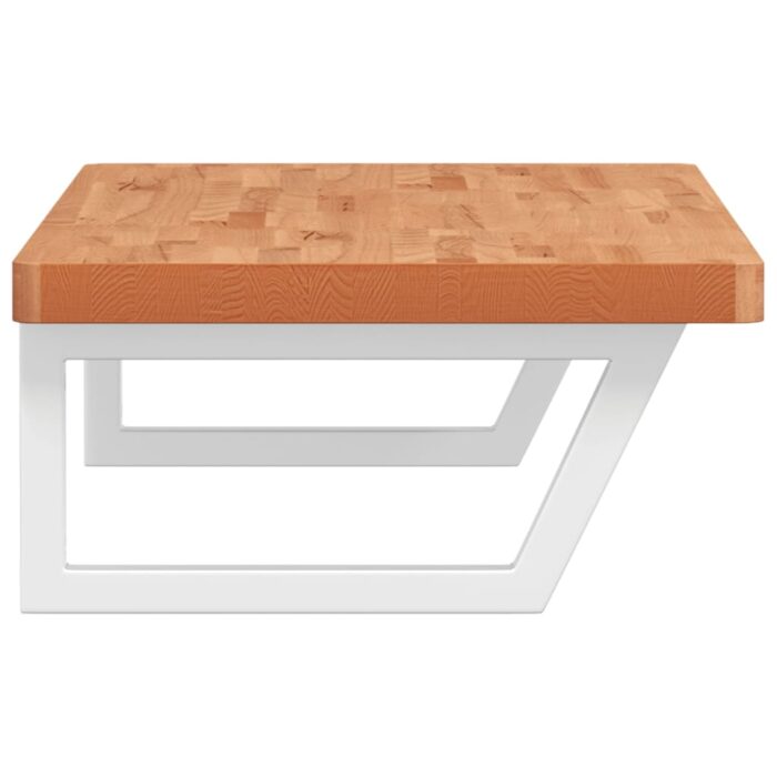 Étagère de vasque murale acier et bois massif de hêtre – Image 3