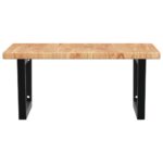 Étagère de vasque murale acier et bois de chêne massif – Image 2