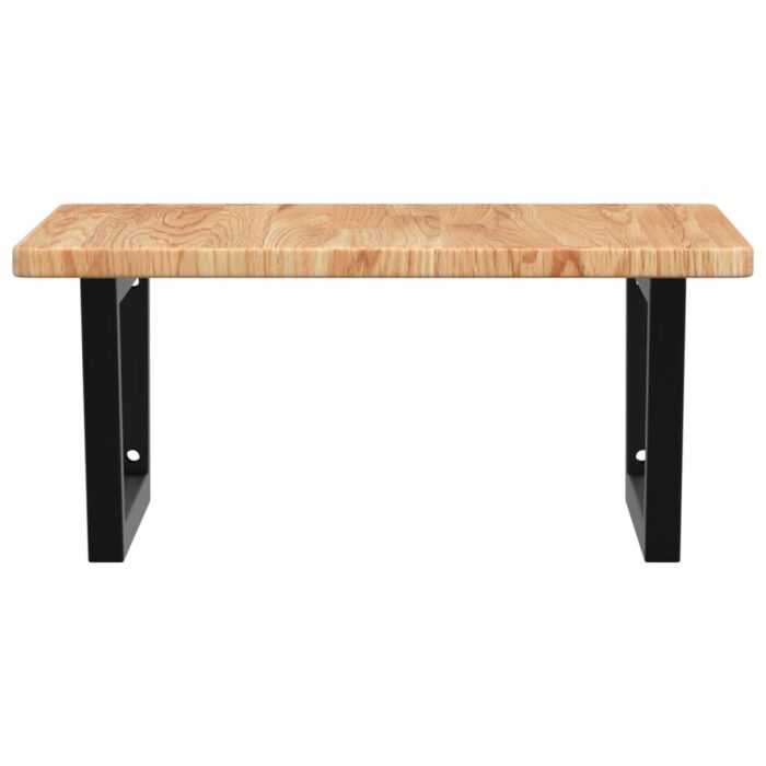 Étagère de vasque murale acier et bois de chêne massif – Image 2