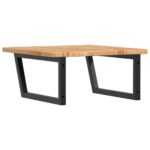 Étagère de vasque murale acier et bois de chêne massif – Image 4