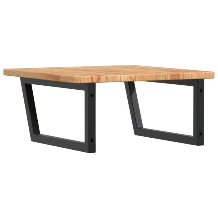 Étagère de vasque murale acier et bois de chêne massif – Image 4