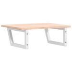 Étagère de vasque murale acier et bois de chêne massif – Image 4