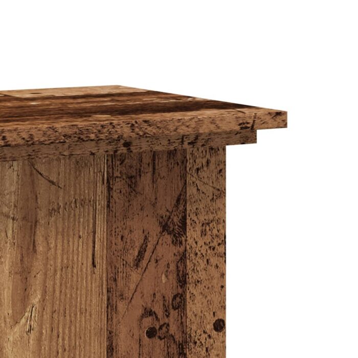 Support pour plantes vieux bois 33x33x80 cm bois d'ingénierie – Image 5