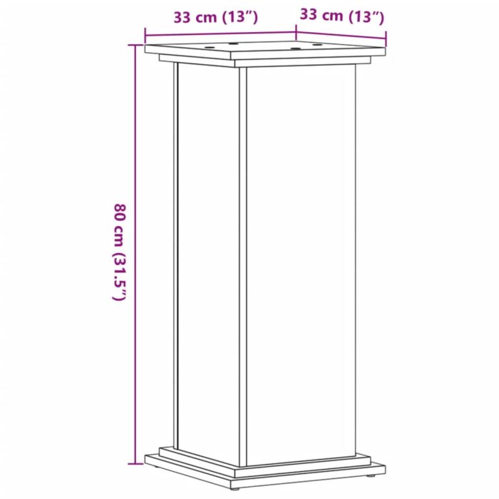 Support pour plantes 33x33x80 cm bois d'ingénierie – Image 7