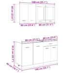 Ensemble d'armoires de cuisine 4 pcs chêne sonoma – Image 8
