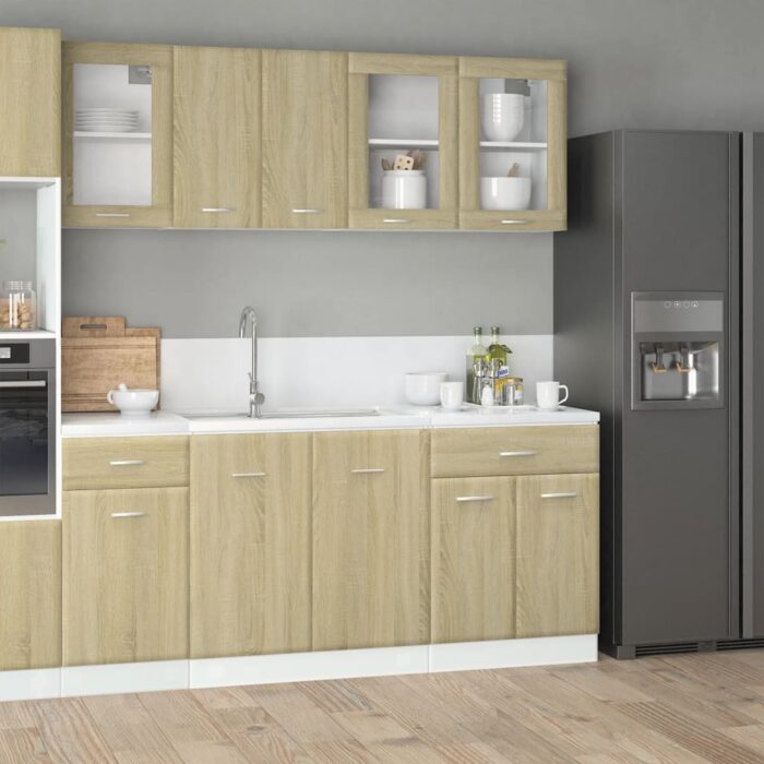 Ensemble d'armoires de cuisine 4 pcs chêne sonoma – Image 1