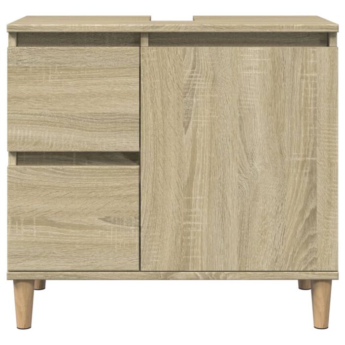 Ensemble de meubles de salle de bain 3 pcs chêne sonoma – Image 7