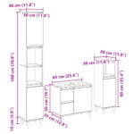 Ensemble de meubles de salle de bain 3 pcs chêne sonoma – Image 9