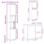 Ensemble de meubles de salle de bain 3 pcs chêne sonoma – Image 10