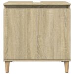 Ensemble de meubles de salle de bain 3 pcs chêne sonoma – Image 7