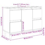 Ensemble de meubles de salle de bain 3 pcs chêne sonoma – Image 8