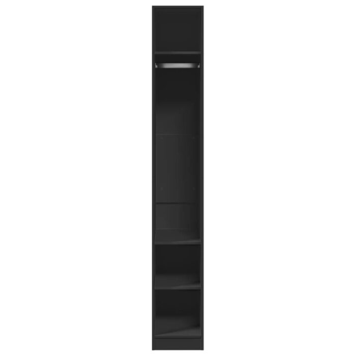 Garde-robe noir 30x50x200 cm bois d'ingénierie – Image 2