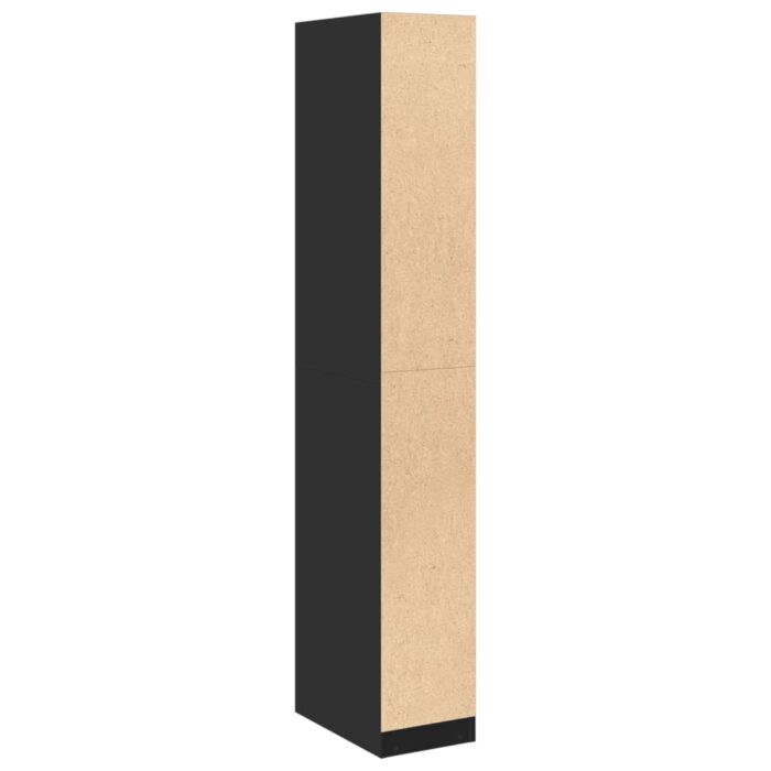 Garde-robe noir 30x50x200 cm bois d'ingénierie – Image 4