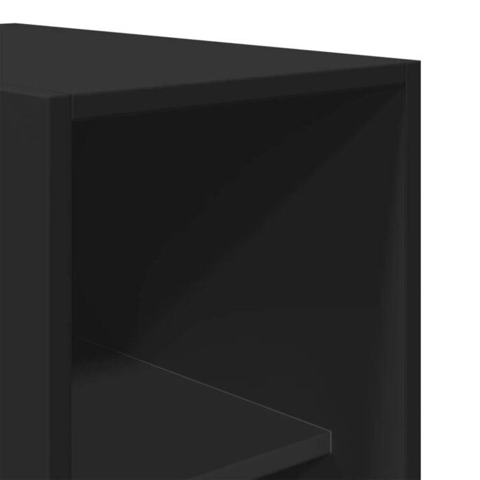 Garde-robe noir 30x50x200 cm bois d'ingénierie – Image 5