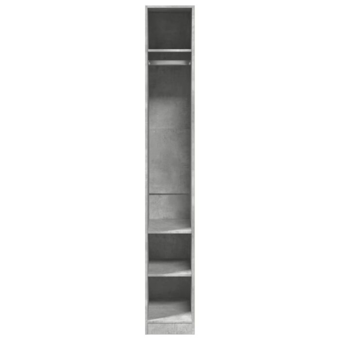 Garde-robe gris béton 30x50x200 cm bois d'ingénierie – Image 2