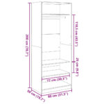 Garde-robe blanc 80x50x200 cm bois d'ingénierie – Image 7