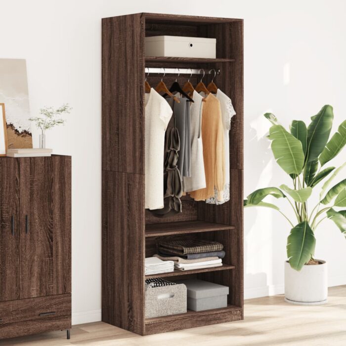 Garde-robe chêne marron 80x50x200 cm bois d'ingénierie – Image 1