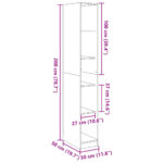 Garde-robe chêne fumé 30x50x200 cm bois d'ingénierie – Image 7