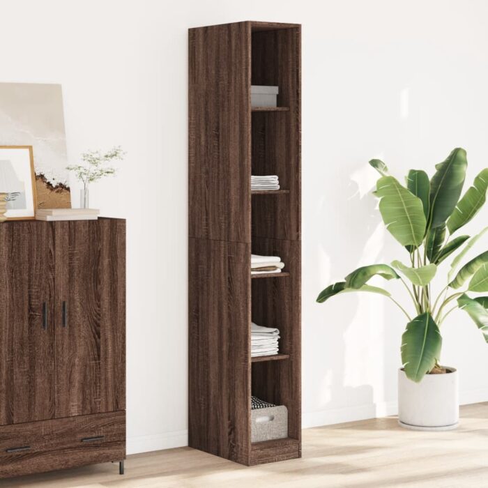 Garde-robe chêne marron 30x50x200 cm bois d'ingénierie – Image 1