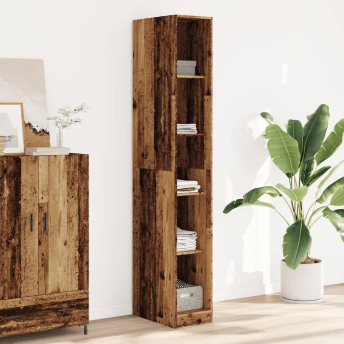 Garde-robe vieux bois 30x50x200 cm bois d'ingénierie – Image 1